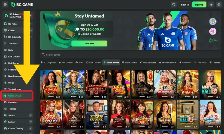 Paano Maglaro ng Live Monopoly sa BC.Game